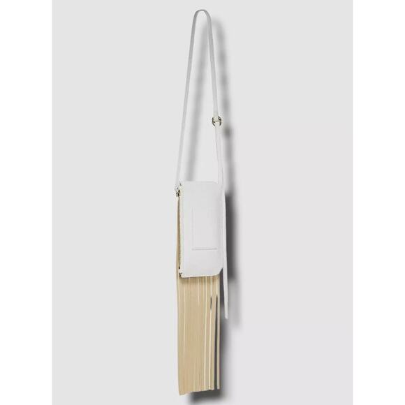 REE PROJECTS Do Fringe Leather Neck Pouch White Leather Crossbody Sling Bag - Picture 11 of 11